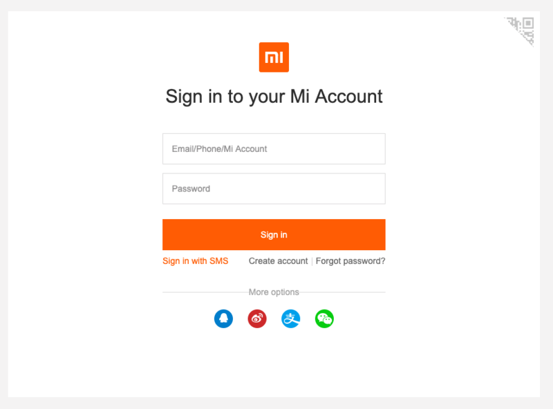 Sign In  to Xiaomi