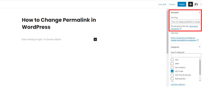 Change Permalink for an Individual Post or Page