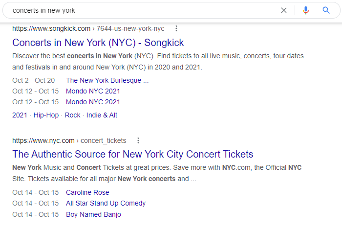 Event Rich Snippets Example