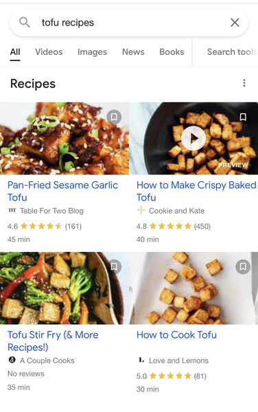 Recipe Rich Snippets Example