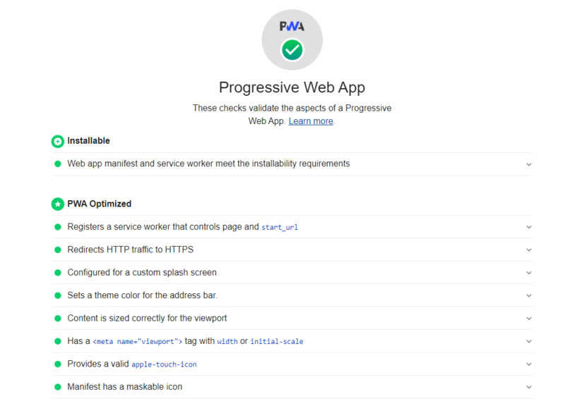 Test Progressive Web