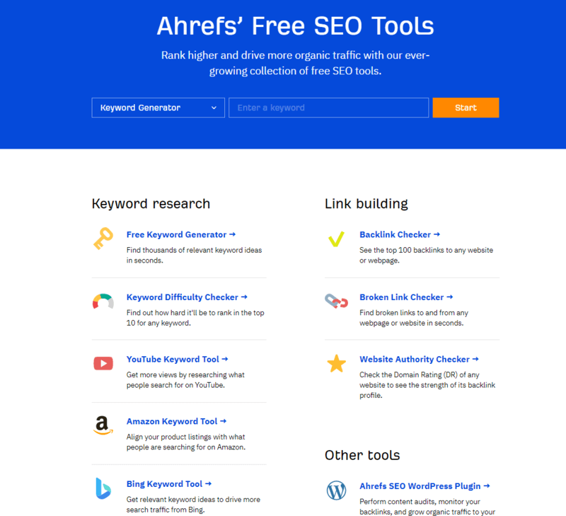 Ahrefs Free Tools