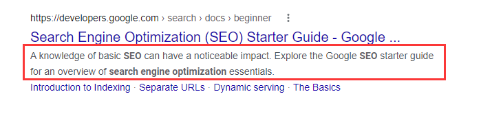 Examples of Meta Descriptions in Search Results